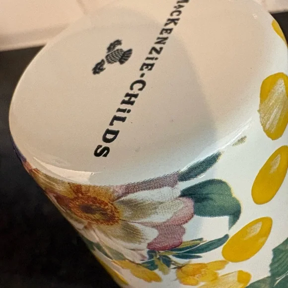 Mackenzie Childs Buttercup Cup /Small Vase in Mint Condition RARE - Picture 7 of 7